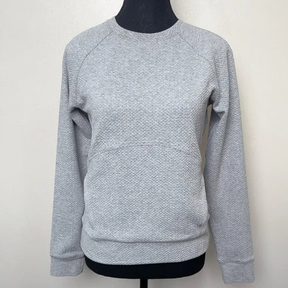 Lululemon Womens 4 Catch A Moment Crew Heathered Core  Light Grey - Picture 2 of 16